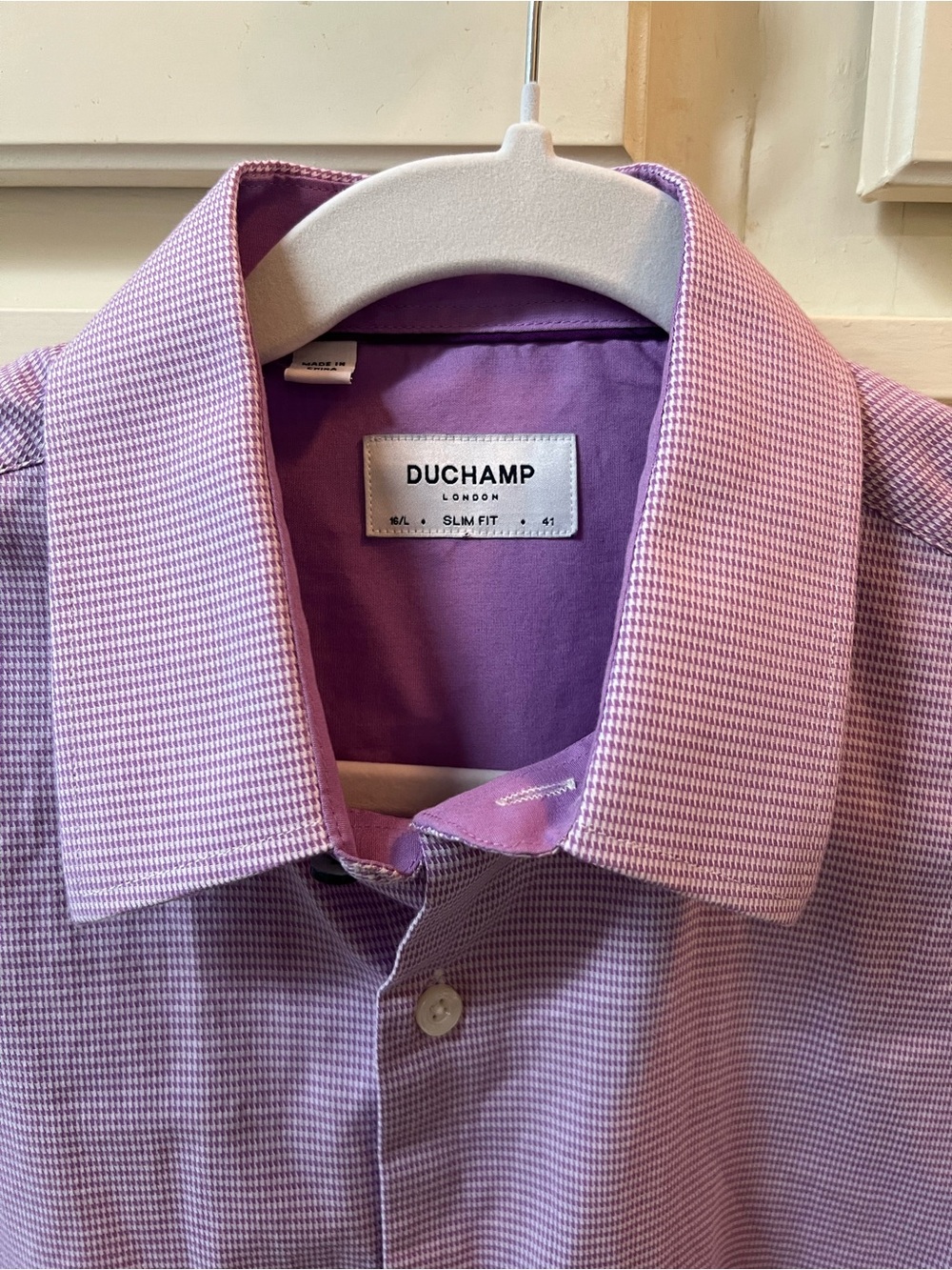 Duchamp Lavender Micro-Check Men's Dress Shirt
